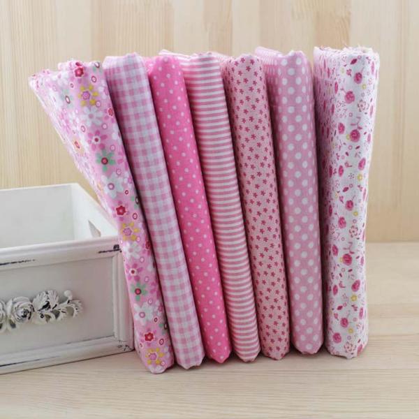 Coupon De Tissu Fleuri Roses - 72 X 100 Cm - Coton - Neuf