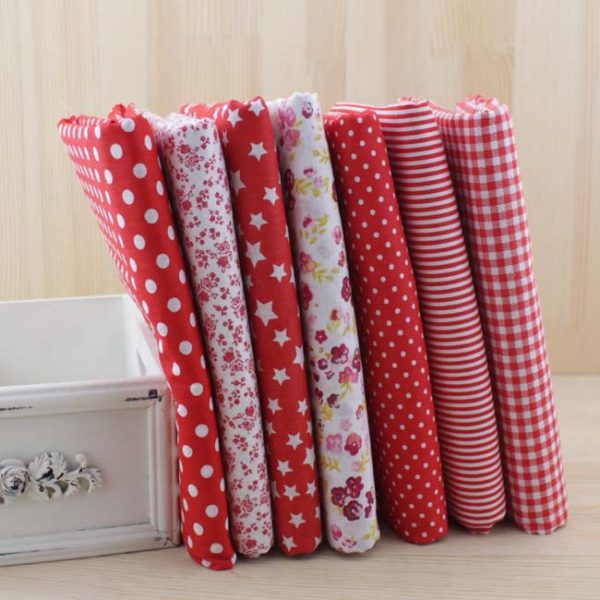 coupons tissu coton - assortiment rouge - collection coquelicot - 01