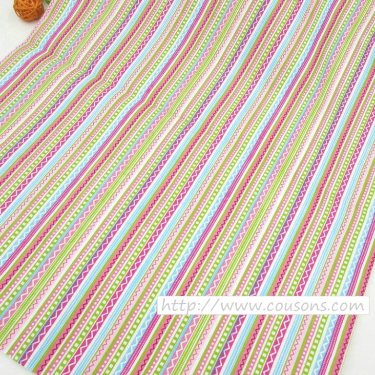Tissu Figuerolles Rayures Bleues Fleuri - Vendu Au Demi-mètre, 160cm De Large, 100% Coton, Fabrication Française